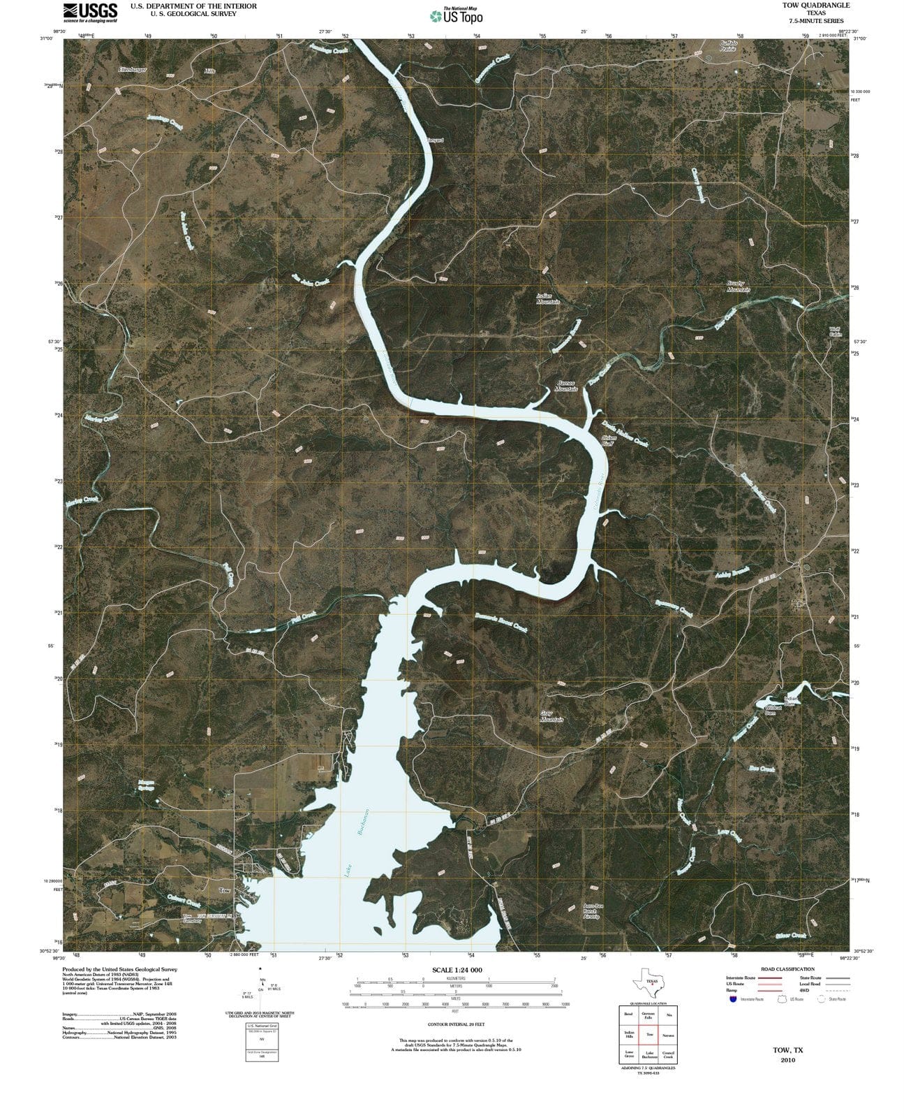 2010 Tow, TX - Texas - USGS Topographic Map