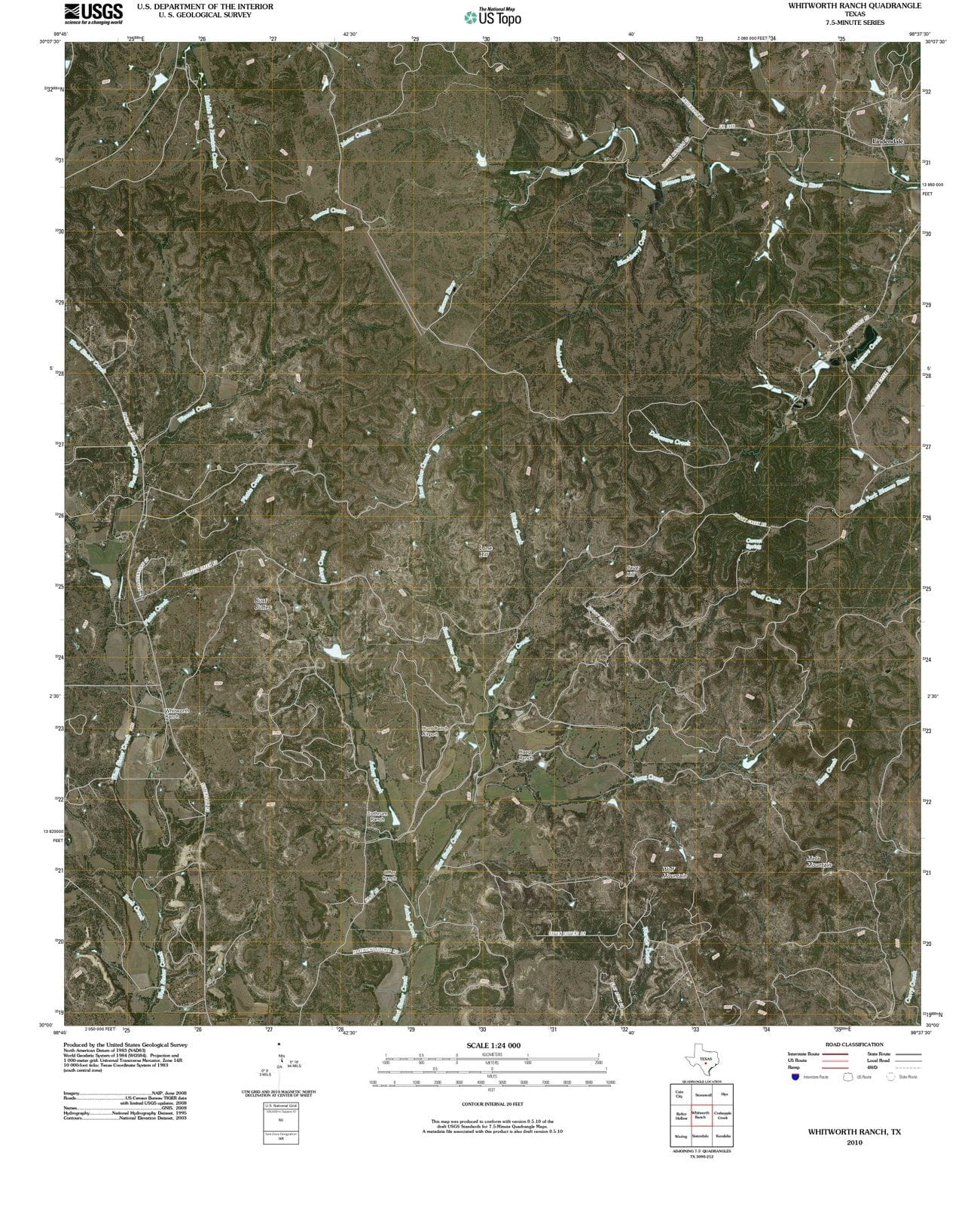 2010 Whitworth Ranch, TX - Texas - USGS Topographic Map