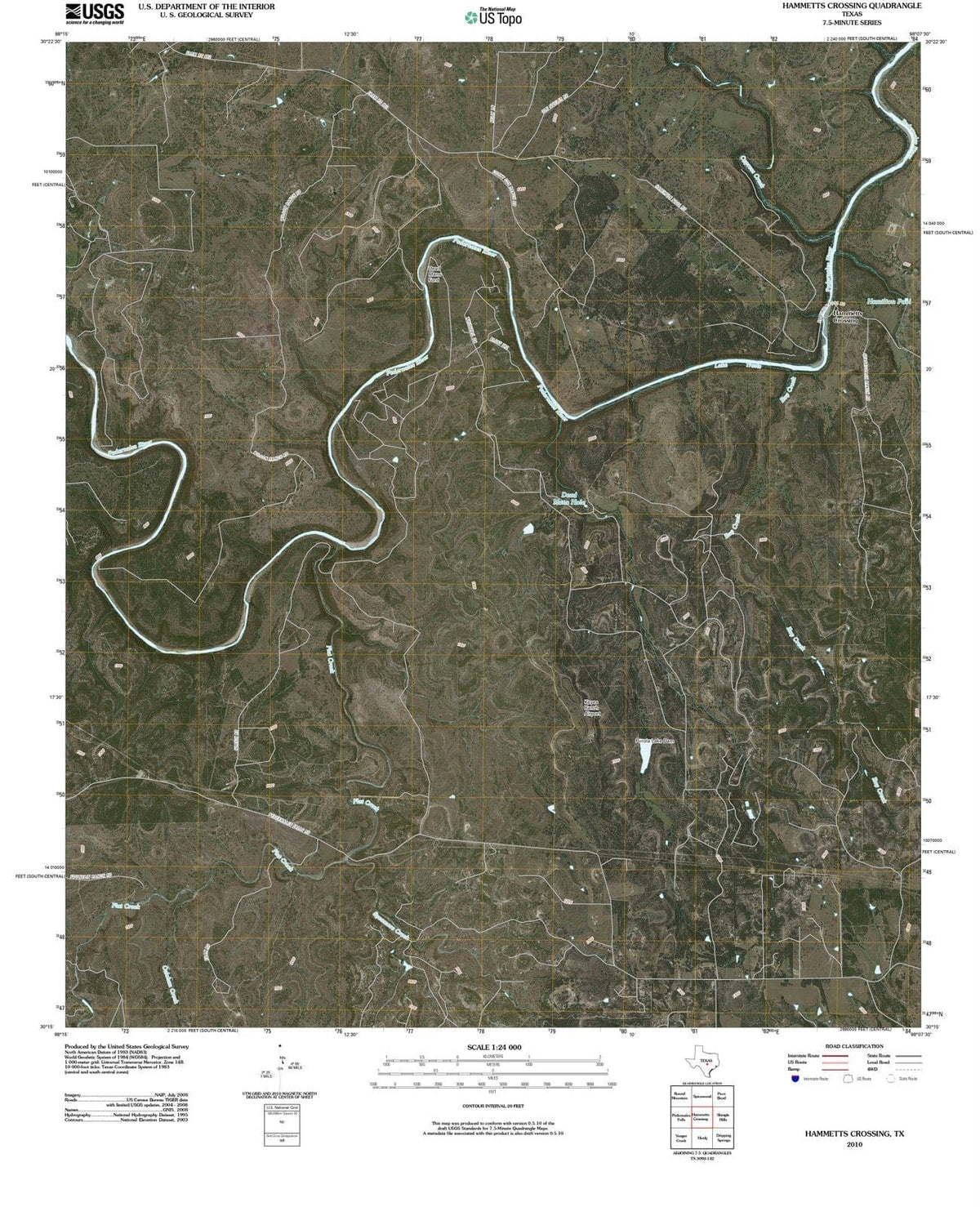 2010 Hammetts Crossing, TX - Texas - USGS Topographic Map
