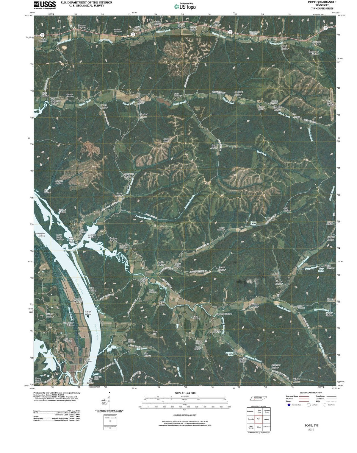 2010 Pope, TN - Tennessee - USGS Topographic Map