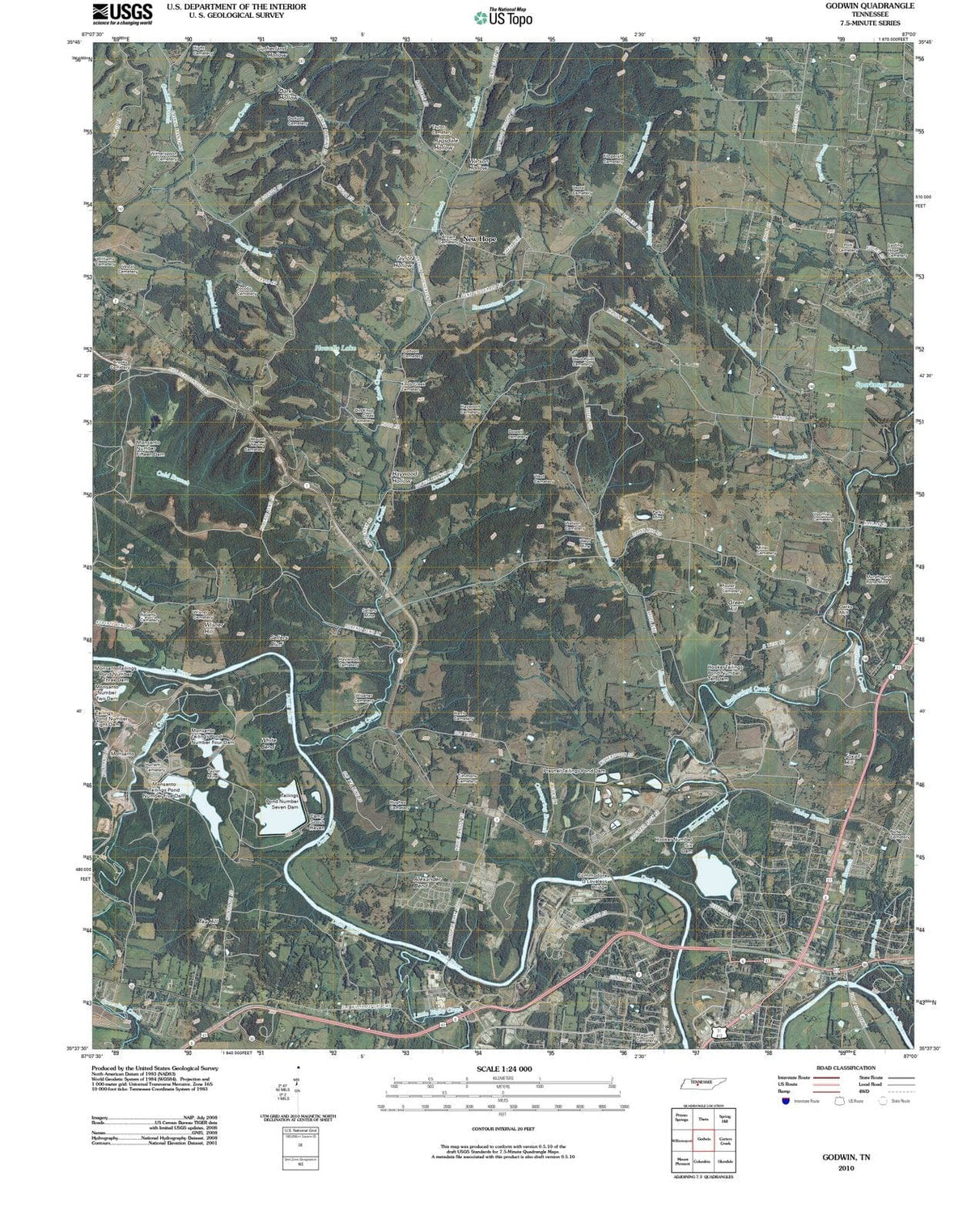 2010 Godwin, TN - Tennessee - USGS Topographic Map