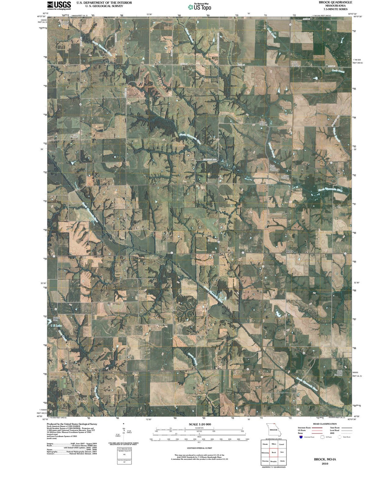 2010 Brock, MO - Missouri - USGS Topographic Map