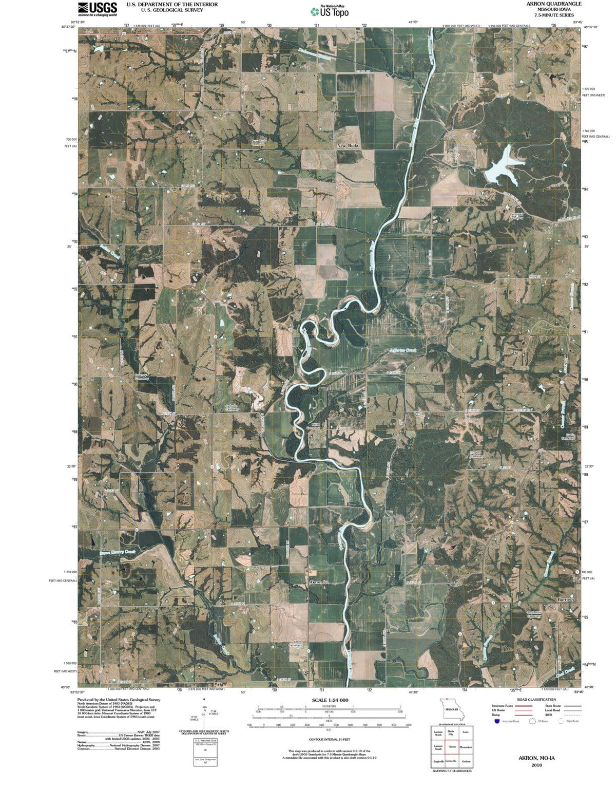 2010 Akron, MO - Missouri - USGS Topographic Map