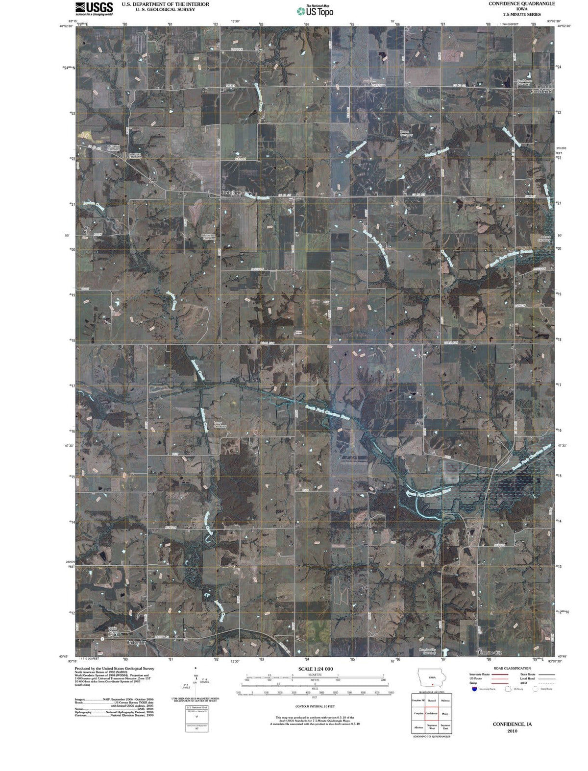 2010 Confidence, IA - Iowa - USGS Topographic Map