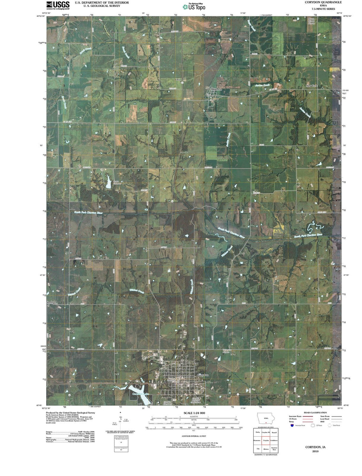 2010 Corydon, IA - Iowa - USGS Topographic Map
