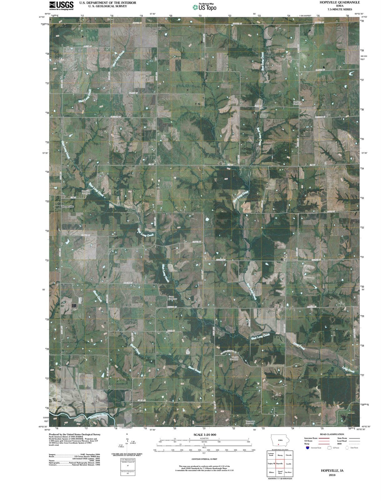 2010 Hopeville, IA - Iowa - USGS Topographic Map