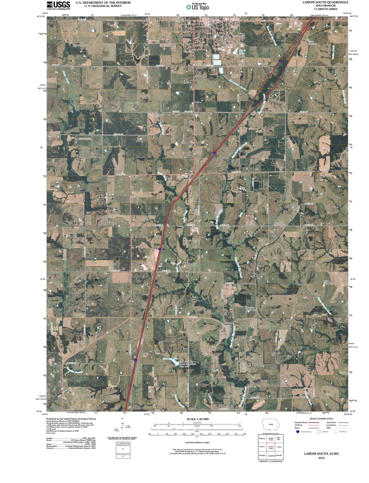 2010 Lamoni South, IA - Iowa - USGS Topographic Map