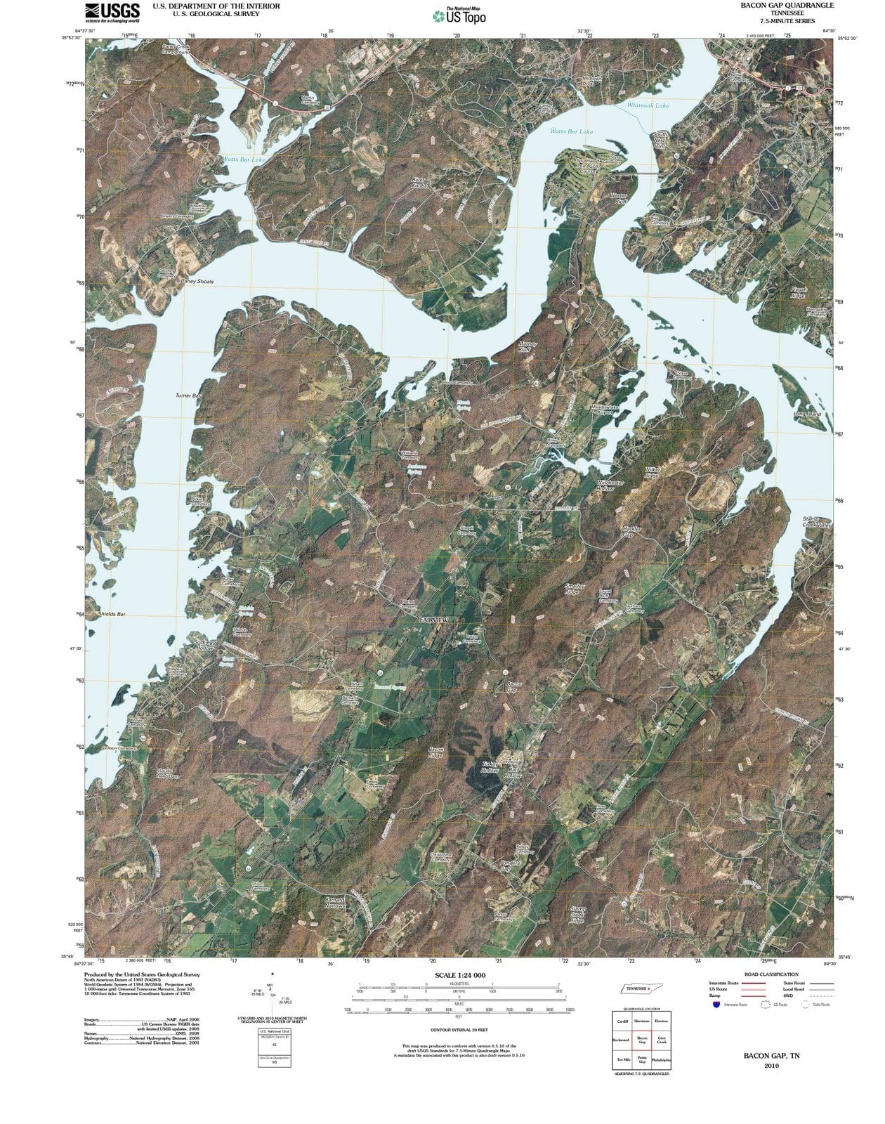 2010 Bacon Gap, TN - Tennessee - USGS Topographic Map