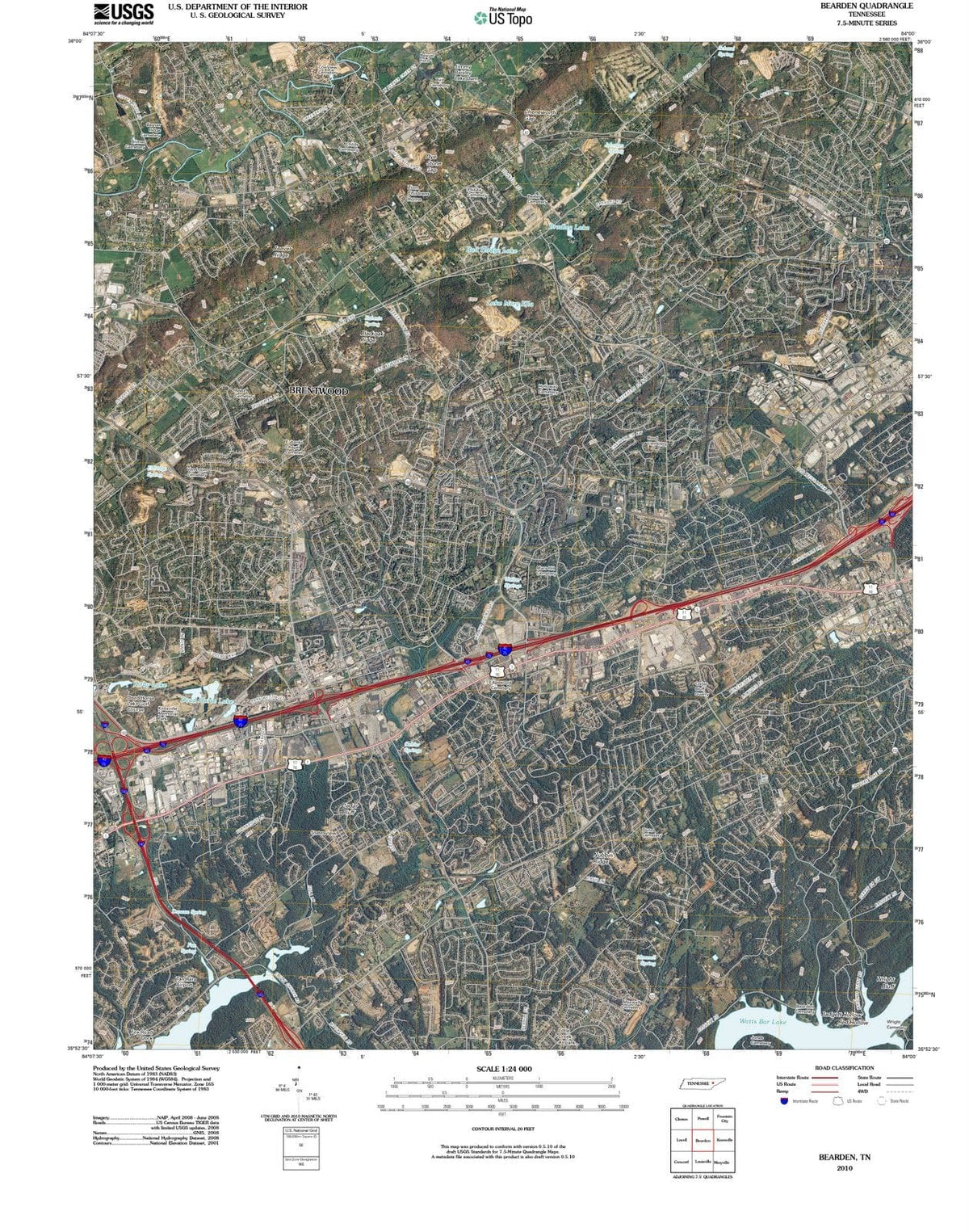 2010 Bearden, TN - Tennessee - USGS Topographic Map