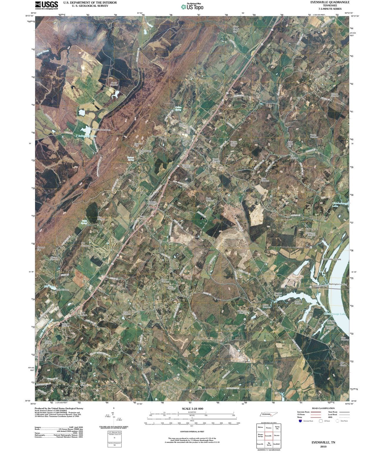 2010 Evensville, TN - Tennessee - USGS Topographic Map