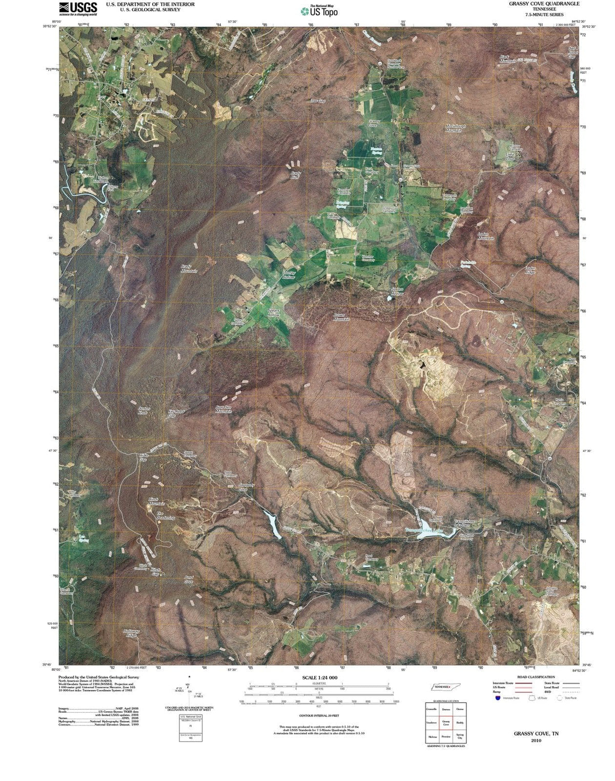 2010 Grassy Cove, TN - Tennessee - USGS Topographic Map
