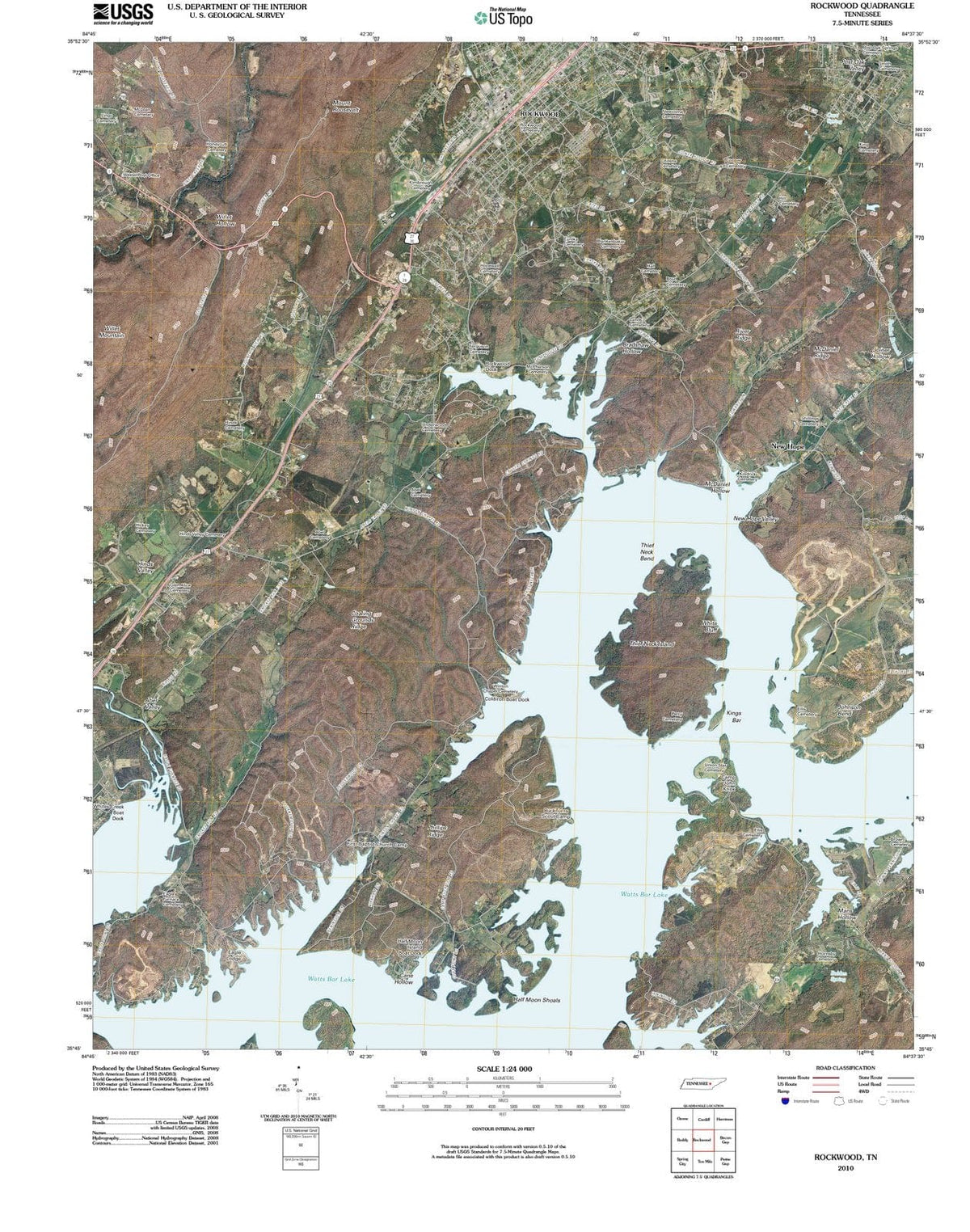 2010 Rockwood, TN - Tennessee - USGS Topographic Map