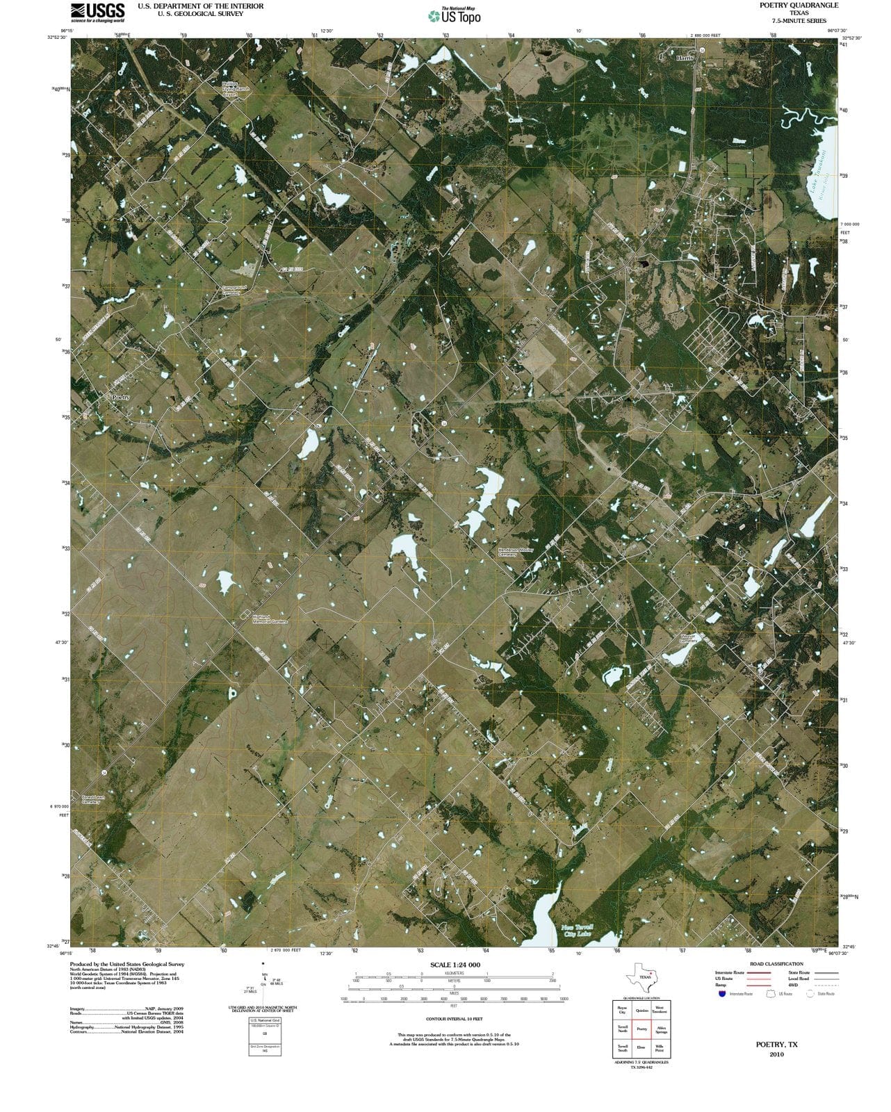 2010 Poetry, TX - Texas - USGS Topographic Map