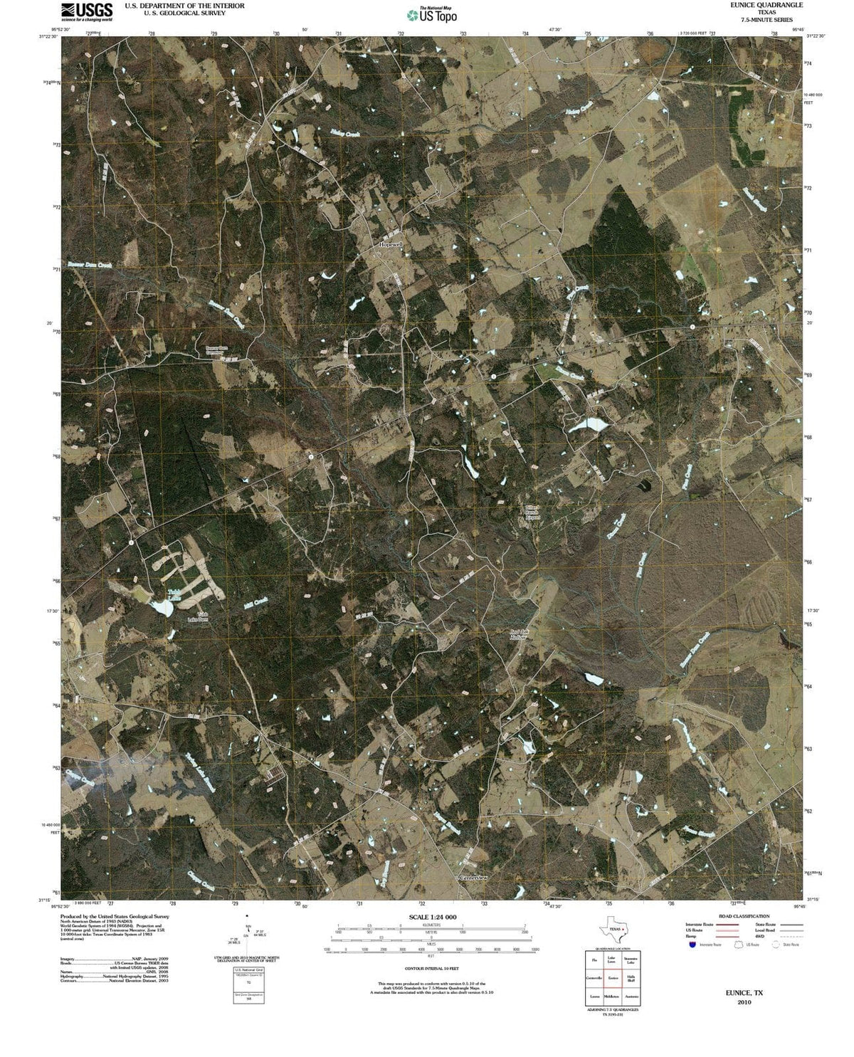 2010 Eunice, TX - Texas - USGS Topographic Map