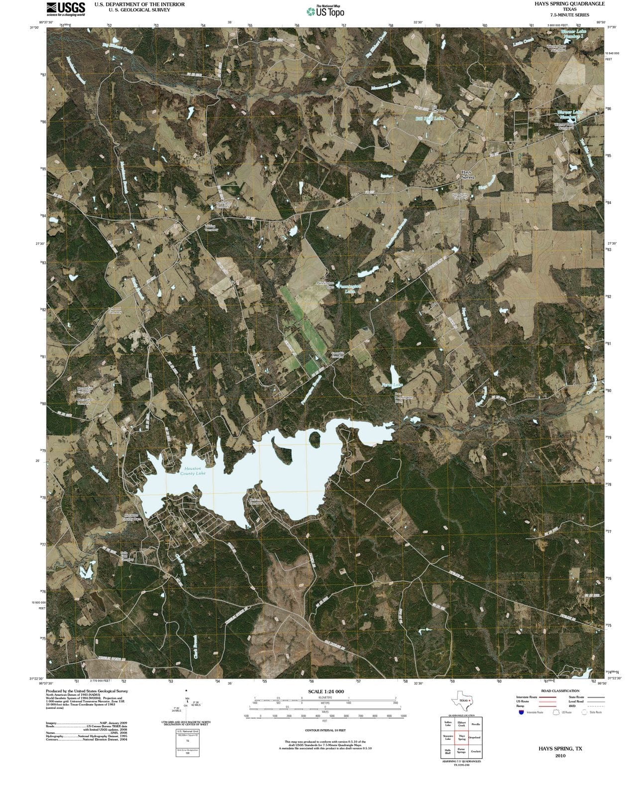 2010 Hays Spring, TX - Texas - USGS Topographic Map