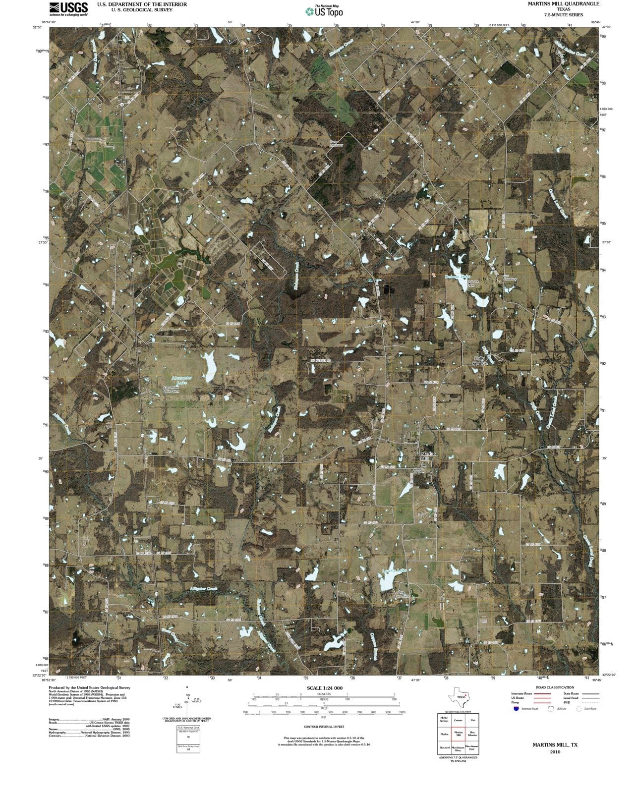 2010 Martins Mill, TX - Texas - USGS Topographic Map