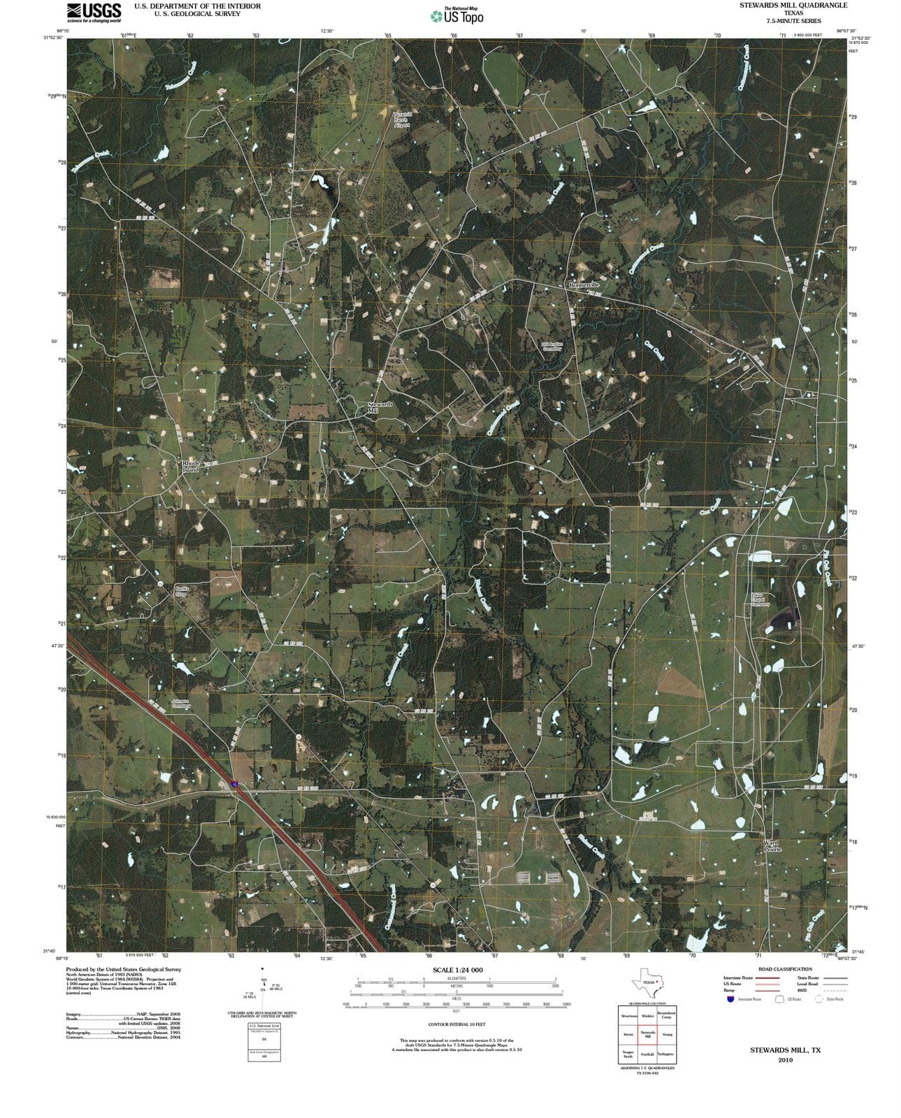 2010 Stewards Mill, TX - Texas - USGS Topographic Map