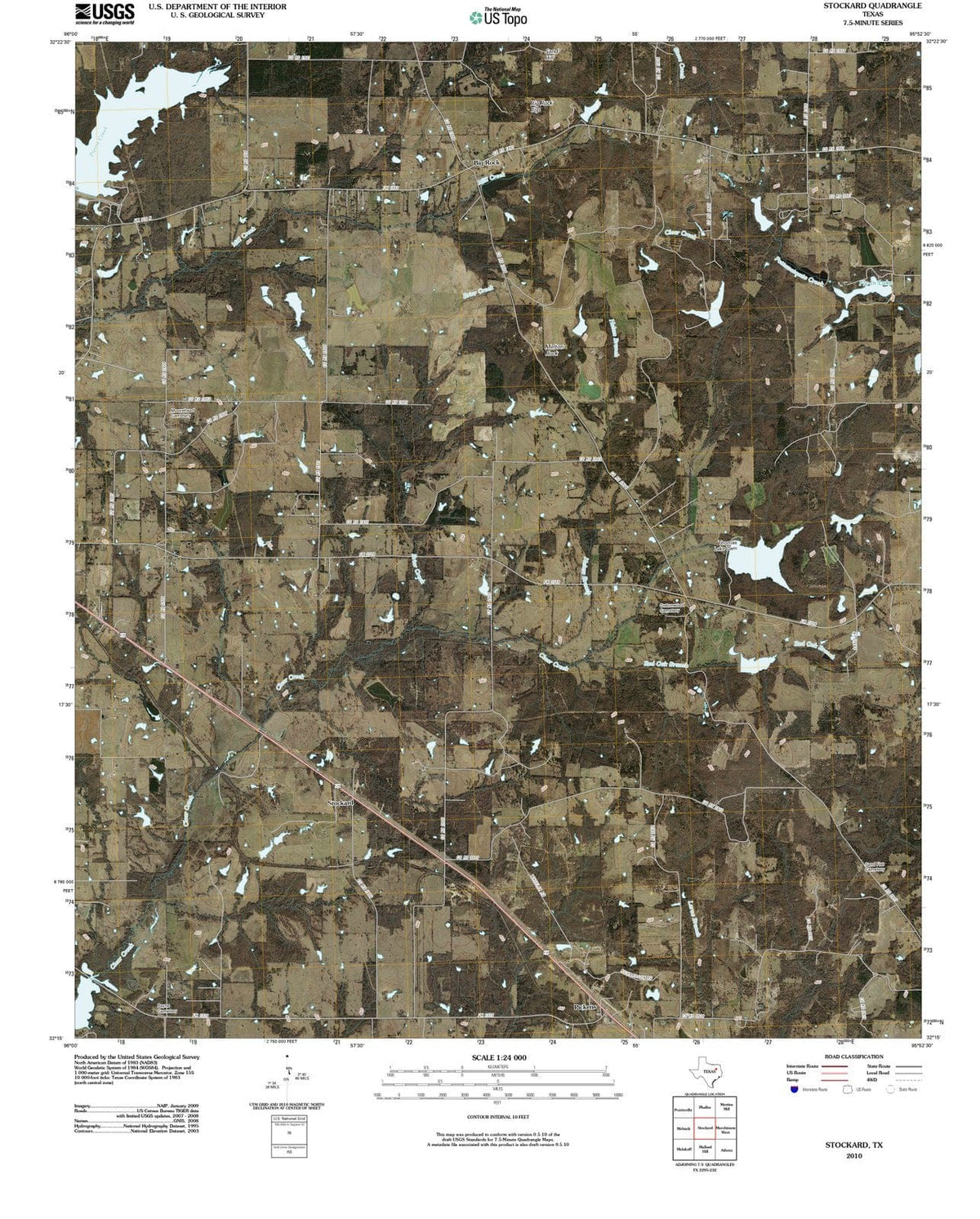 2010 Stockard, TX - Texas - USGS Topographic Map