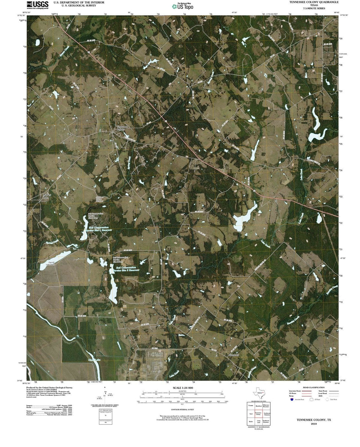 2010 Tennessee Colony, TX - Texas - USGS Topographic Map