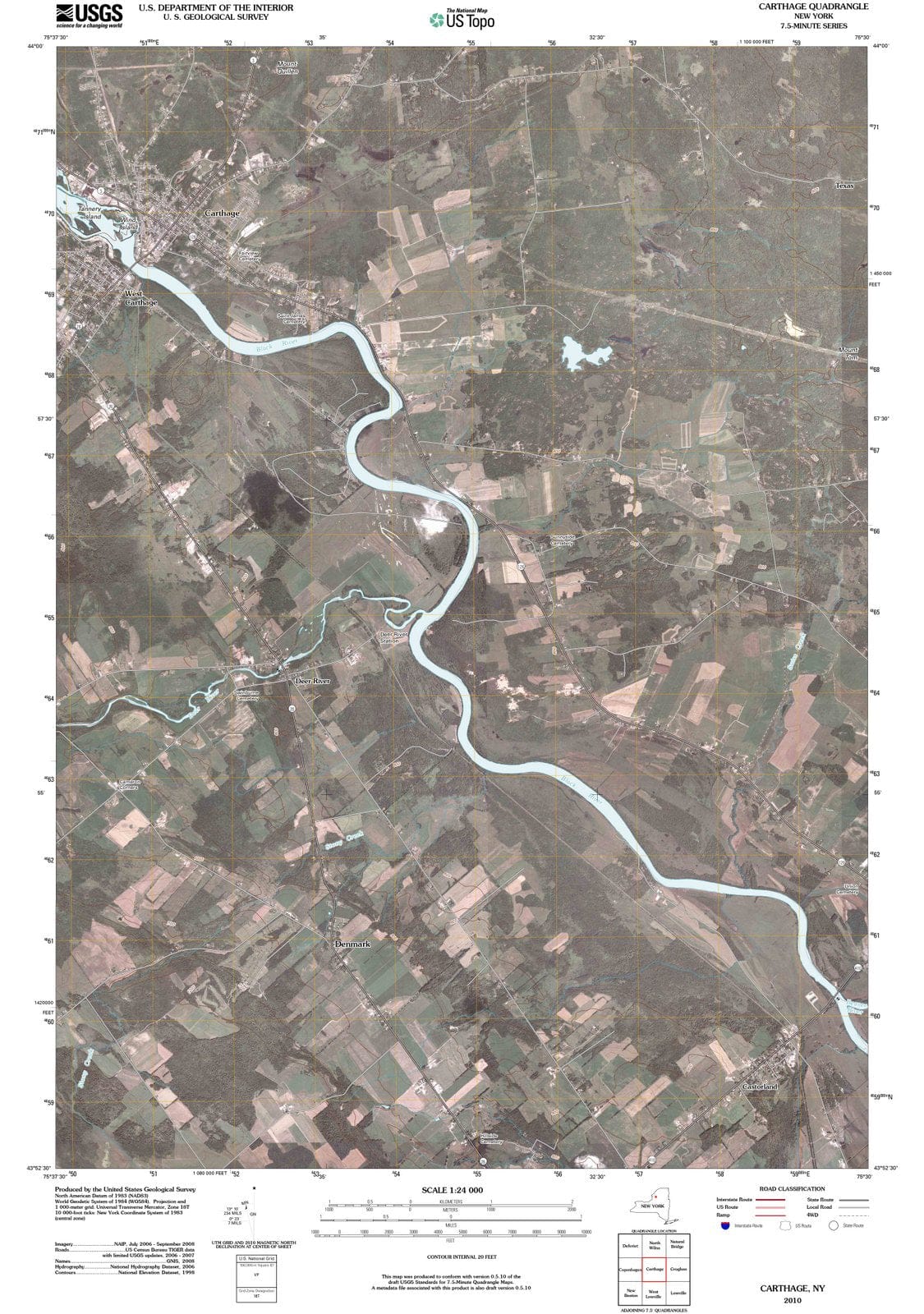 2010 Carthage, NY - New York - USGS Topographic Map