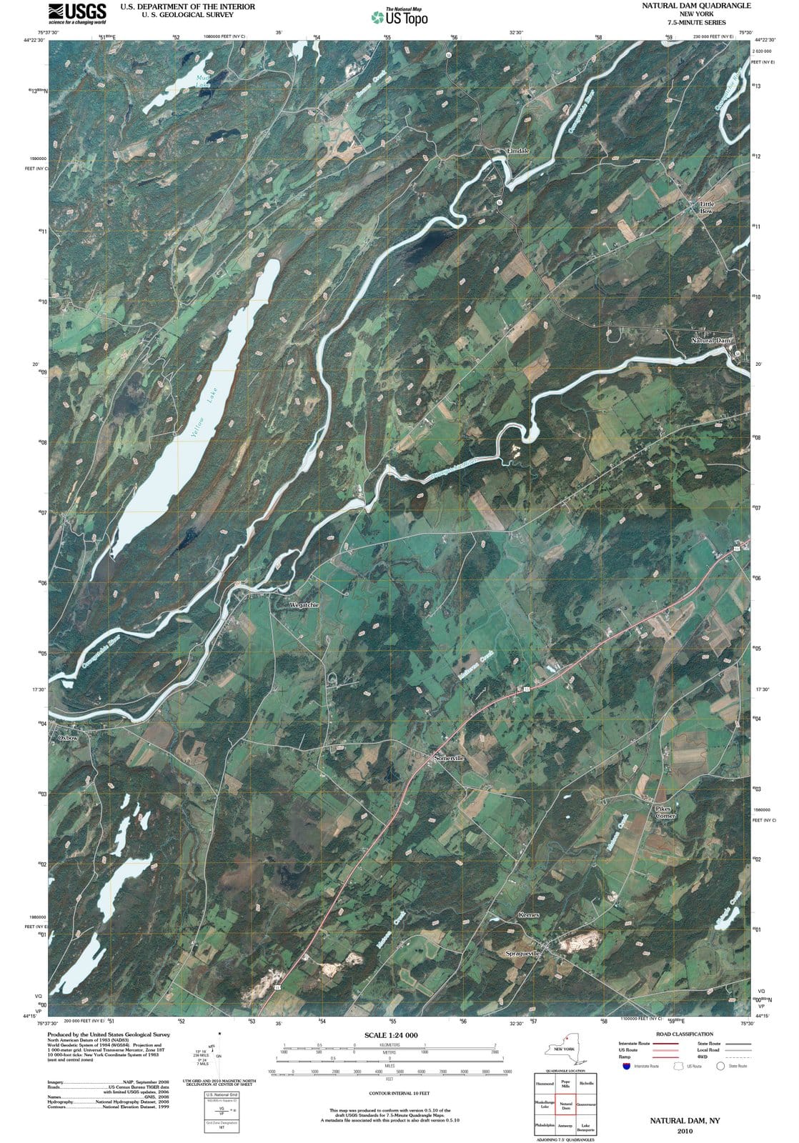 2010 Naturalam, NY - New York - USGS Topographic Map