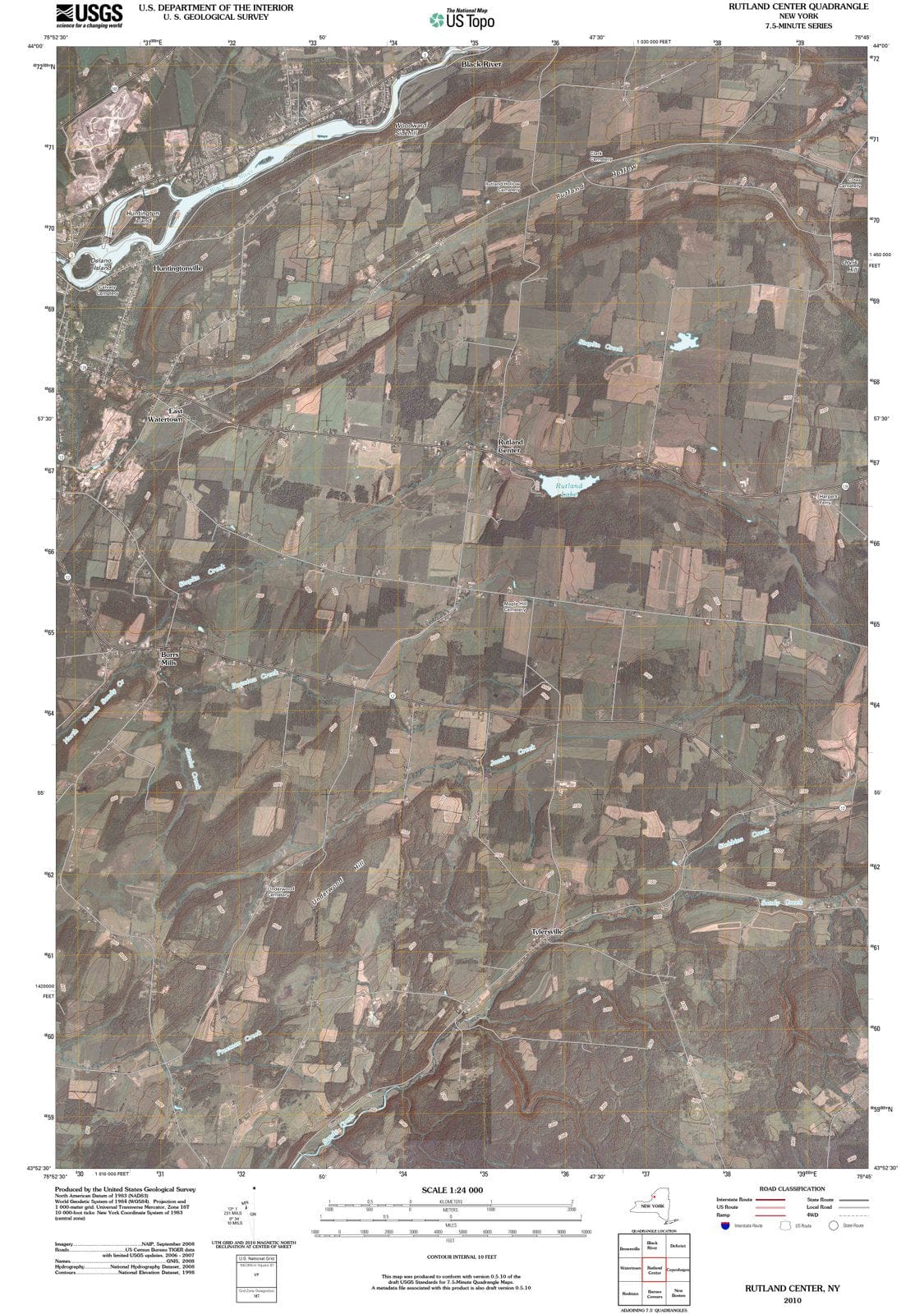 2010 Rutland Center, NY - New York - USGS Topographic Map