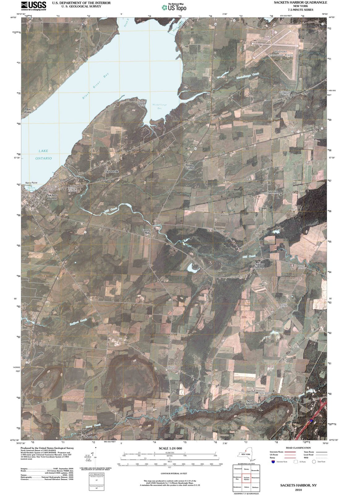 2010 Sackets Harbor, NY - New York - USGS Topographic Map