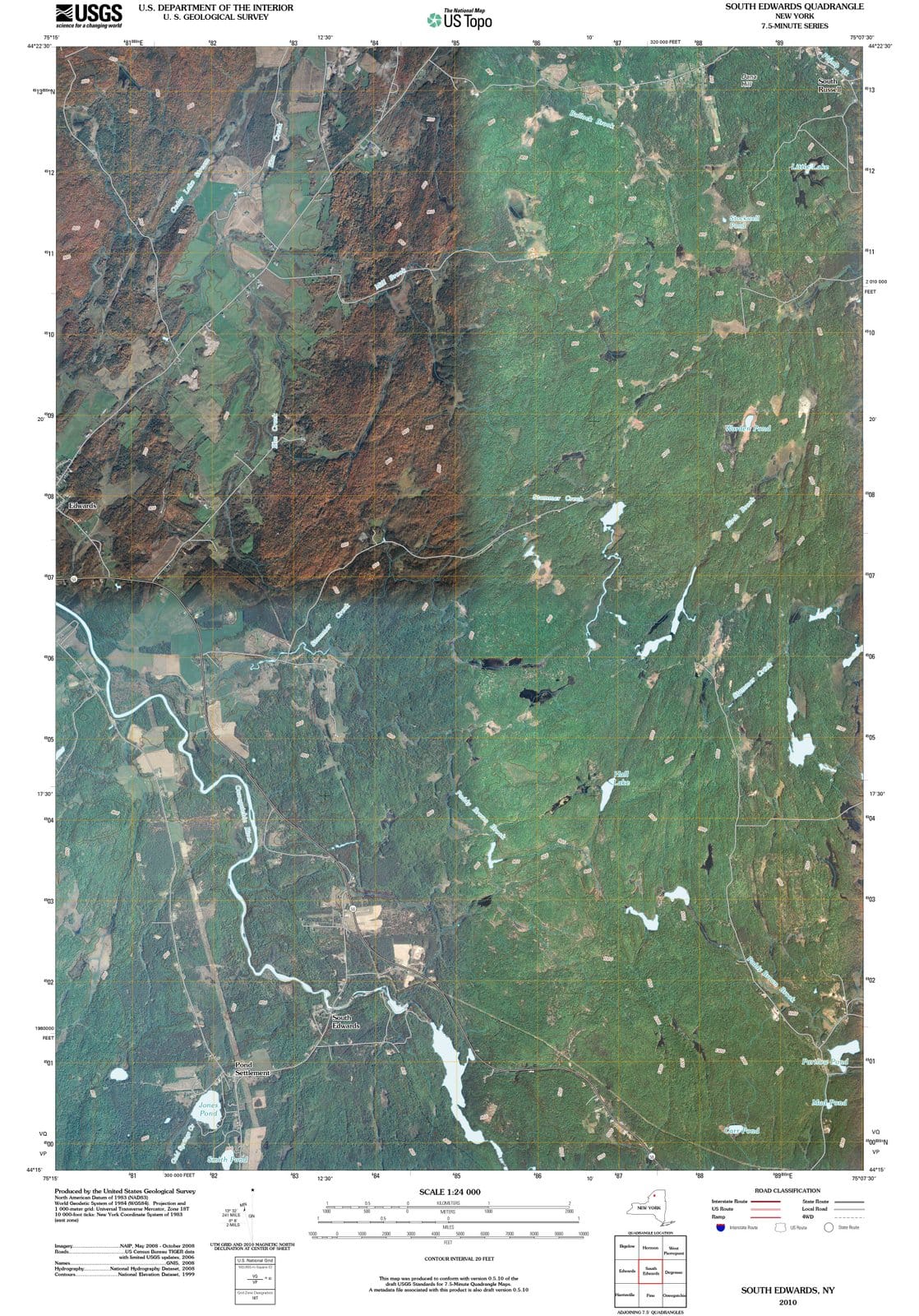 2010 South Edwards, NY - New York - USGS Topographic Map