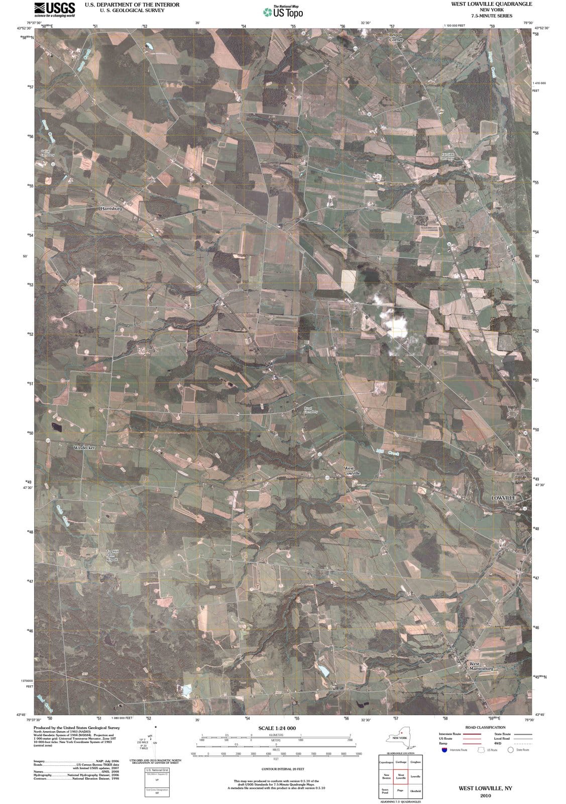 2010 West Lowville, NY - New York - USGS Topographic Map
