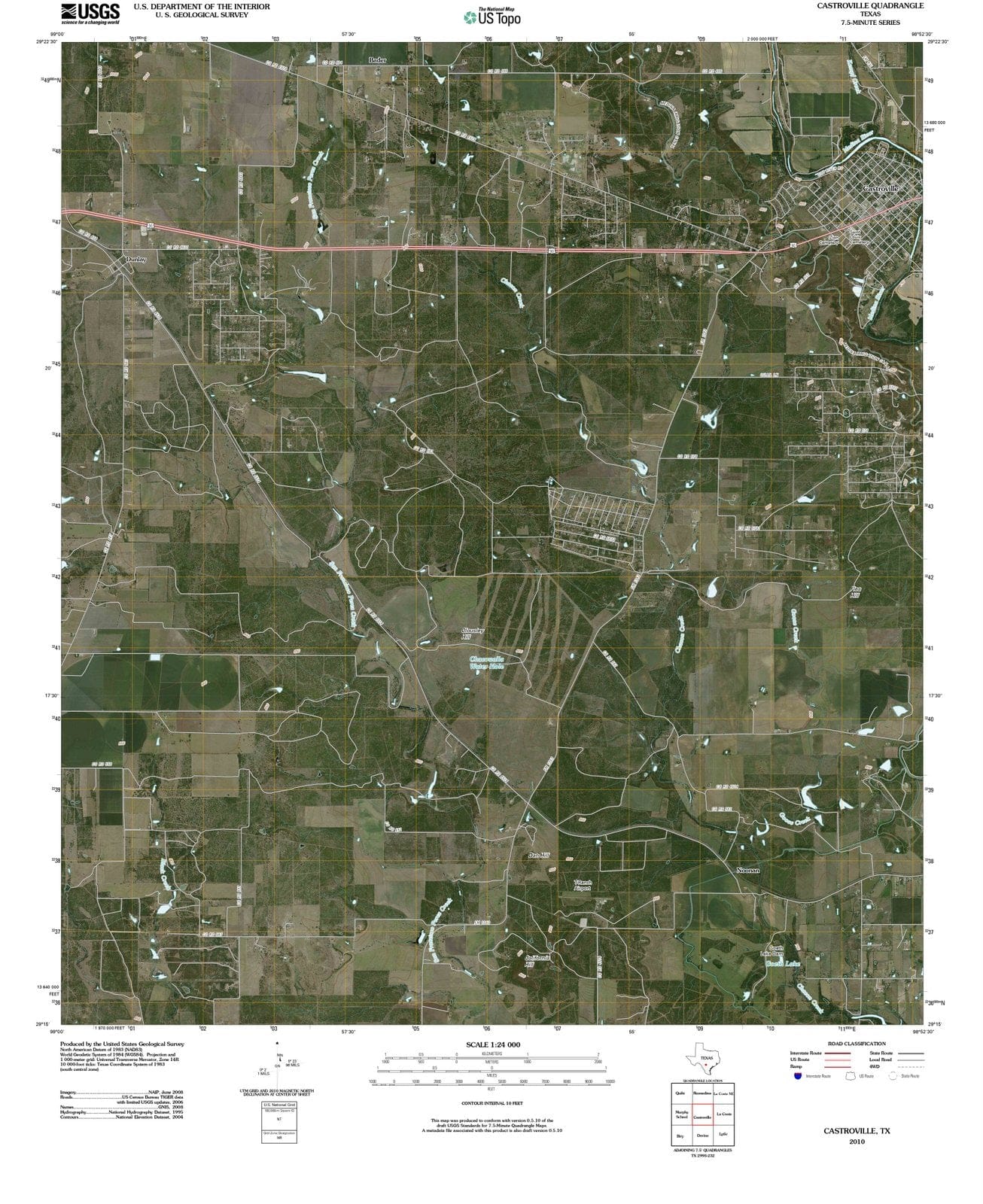 2010 Castroville, TX - Texas - USGS Topographic Map