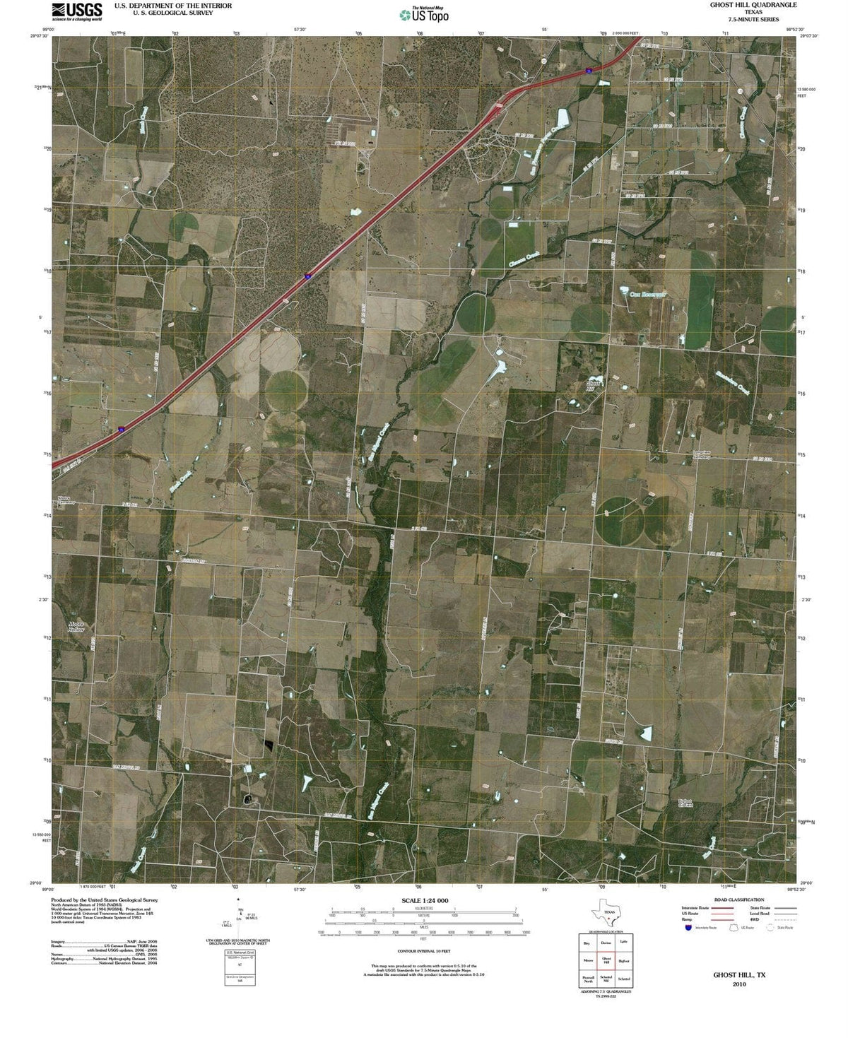2010 Ghost Hill, TX - Texas - USGS Topographic Map