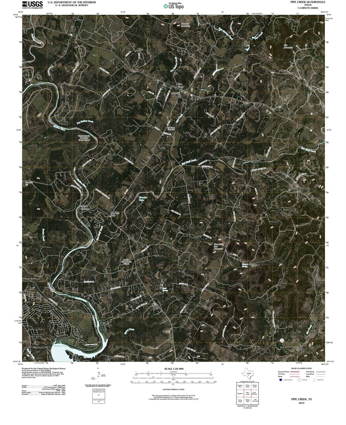 2010 Pipe Creek, TX - Texas - USGS Topographic Map