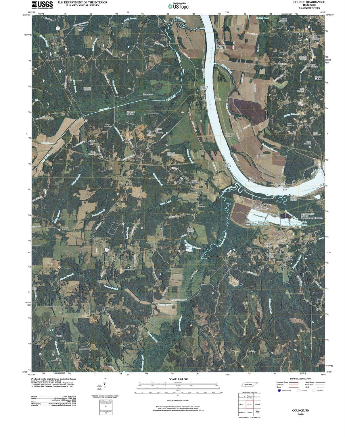 2010 Counce, TN - Tennessee - USGS Topographic Map