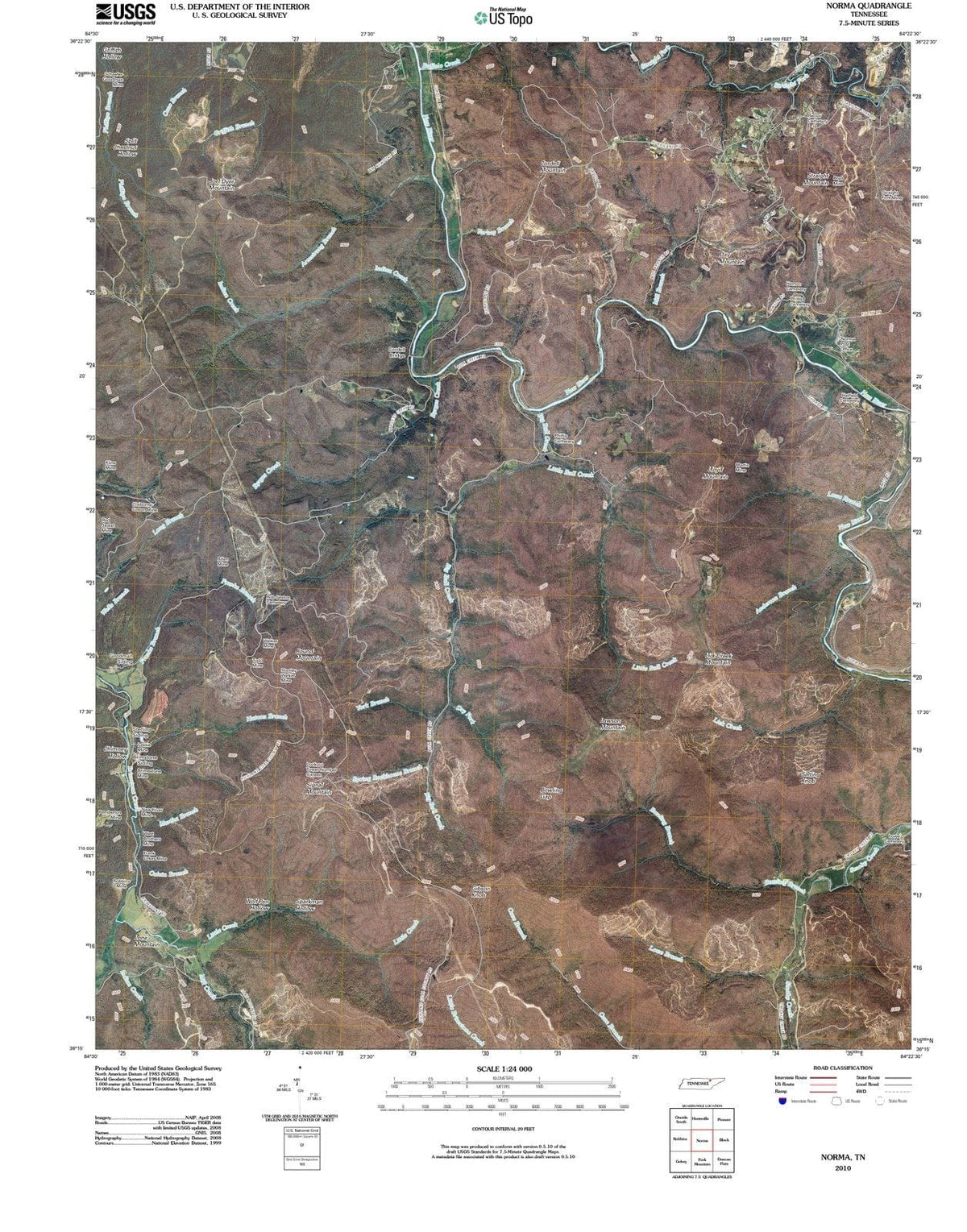 2010 Norma, TN - Tennessee - USGS Topographic Map