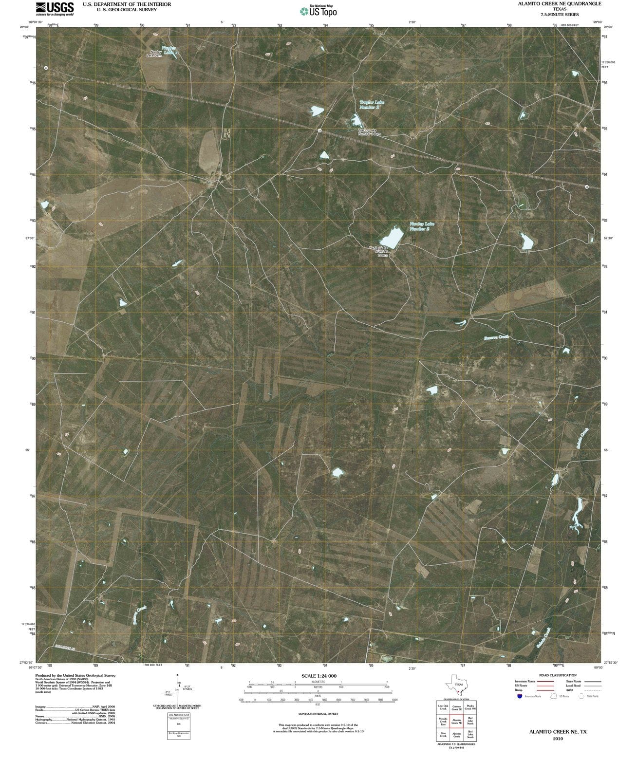 2010 Alamito Creek, TX - Texas - USGS Topographic Map