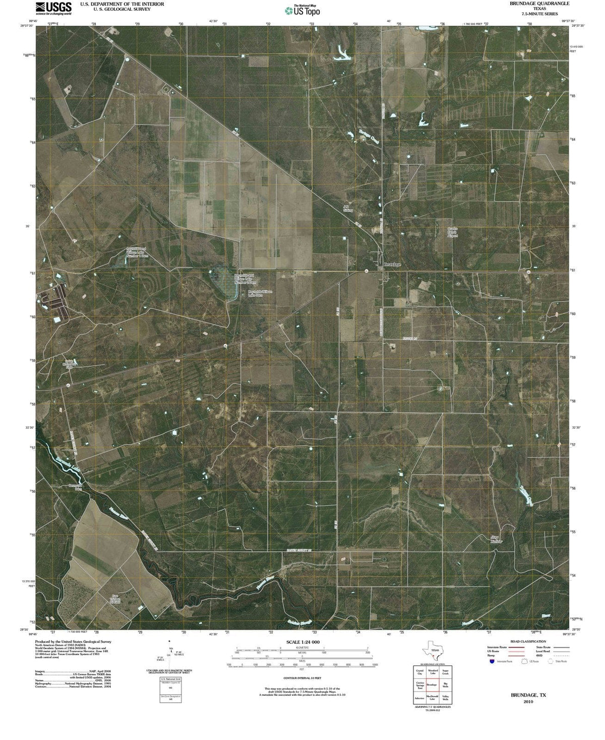 2010 Brundage, TX - Texas - USGS Topographic Map