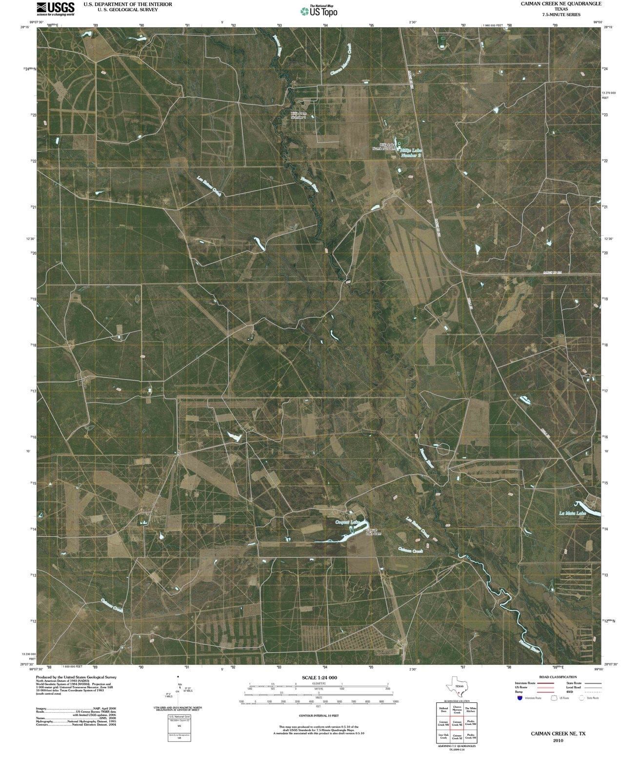 2010 Caiman Creek, TX - Texas - USGS Topographic Map