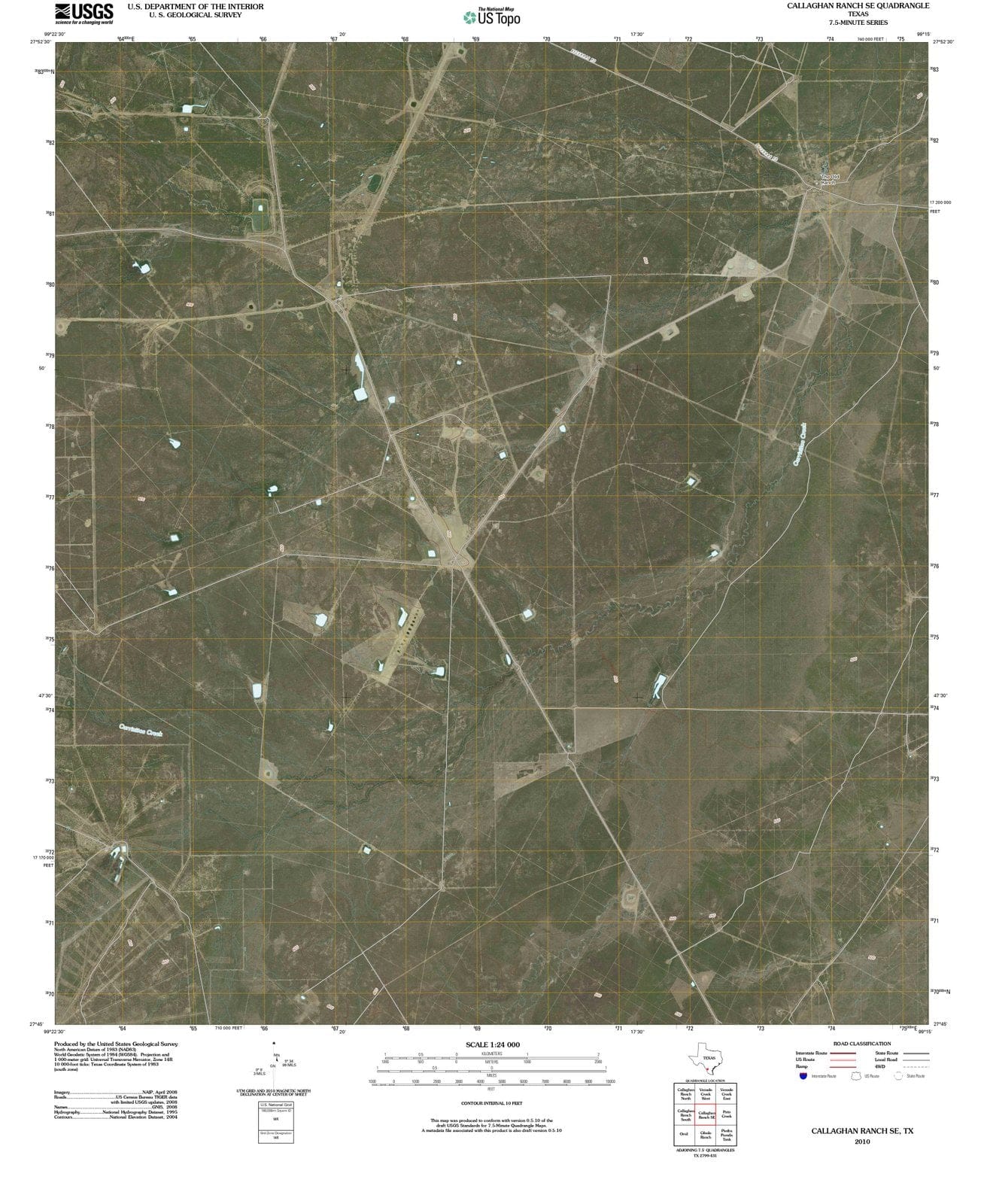 2010 Callaghan Ranch, TX - Texas - USGS Topographic Map