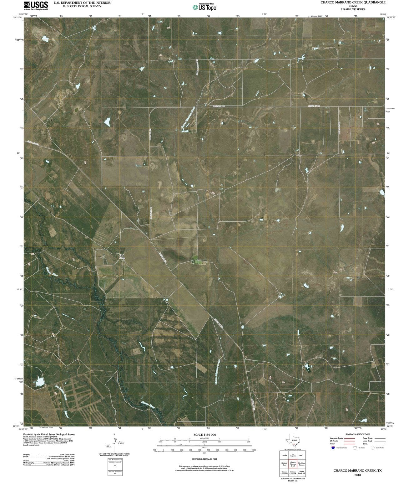 2010 Charco Marrano Creek, TX - Texas - USGS Topographic Map