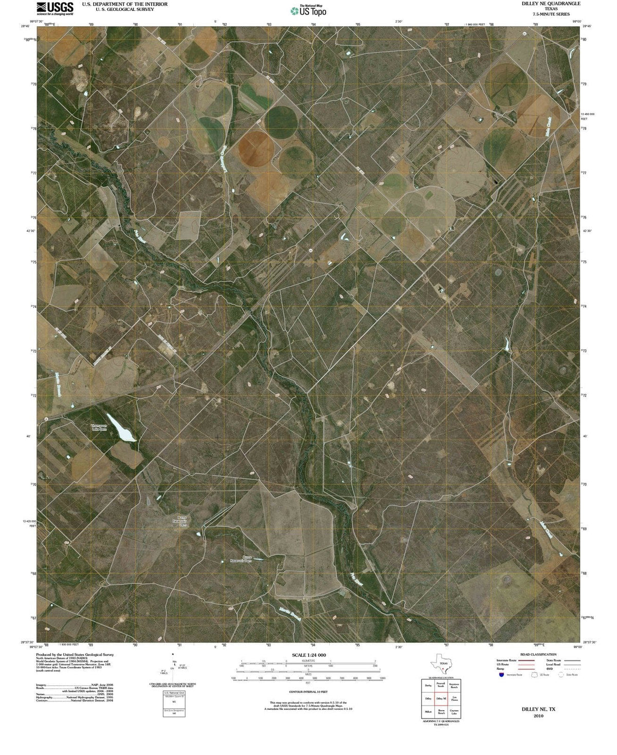 2010 Dilley, TX - Texas - USGS Topographic Map