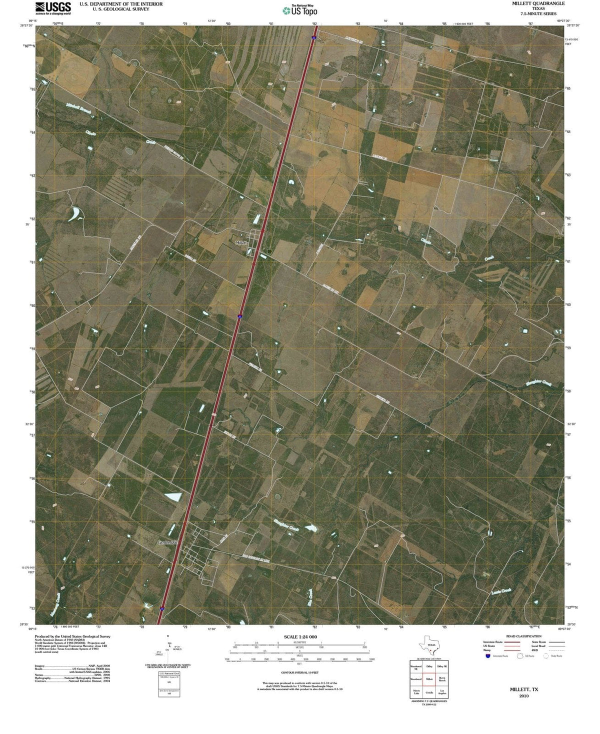 2010 Millett, TX - Texas - USGS Topographic Map