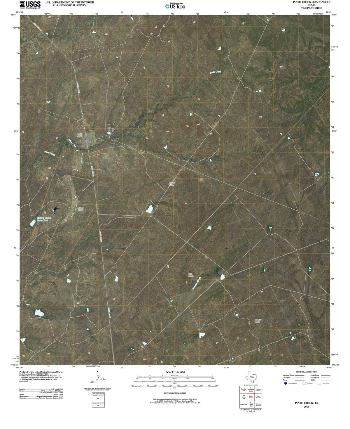 2010 Pinto Creek, TX - Texas - USGS Topographic Map