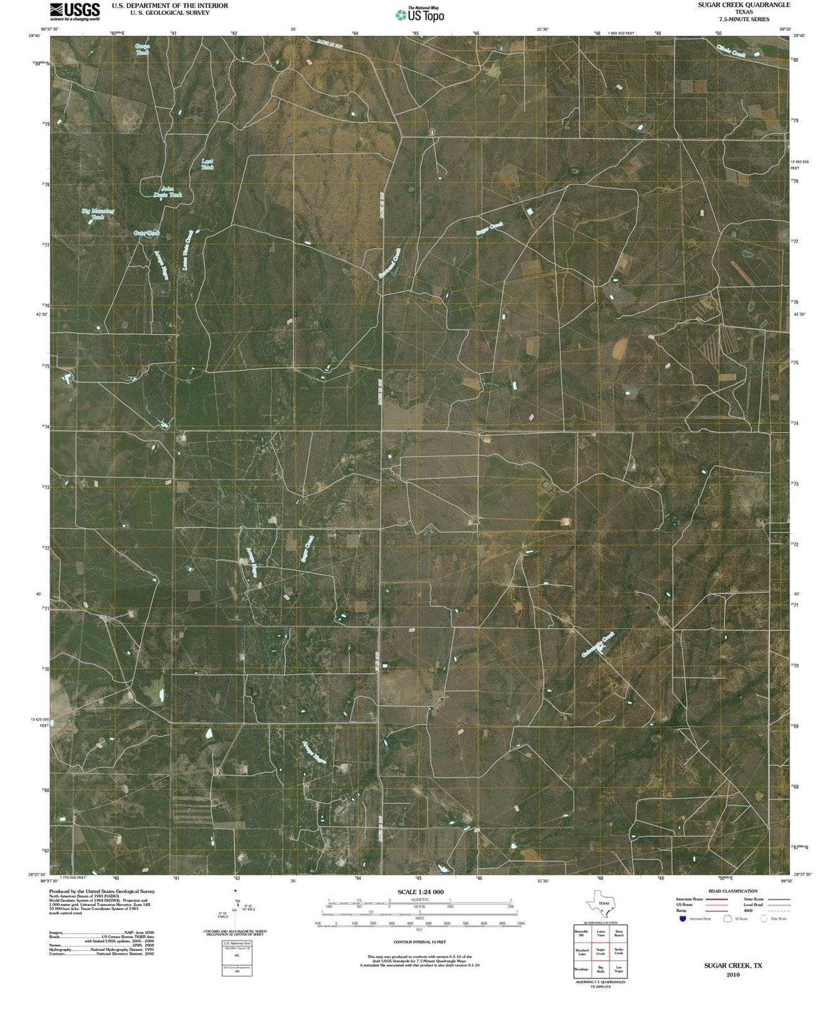 2010 Sugar Creek, TX - Texas - USGS Topographic Map