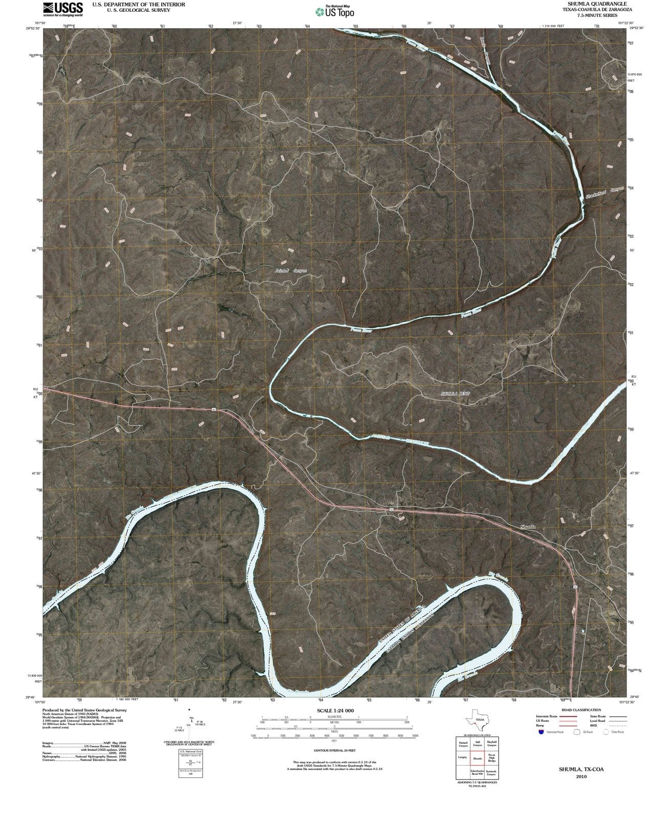 2010 Shumla, TX - Texas - USGS Topographic Map
