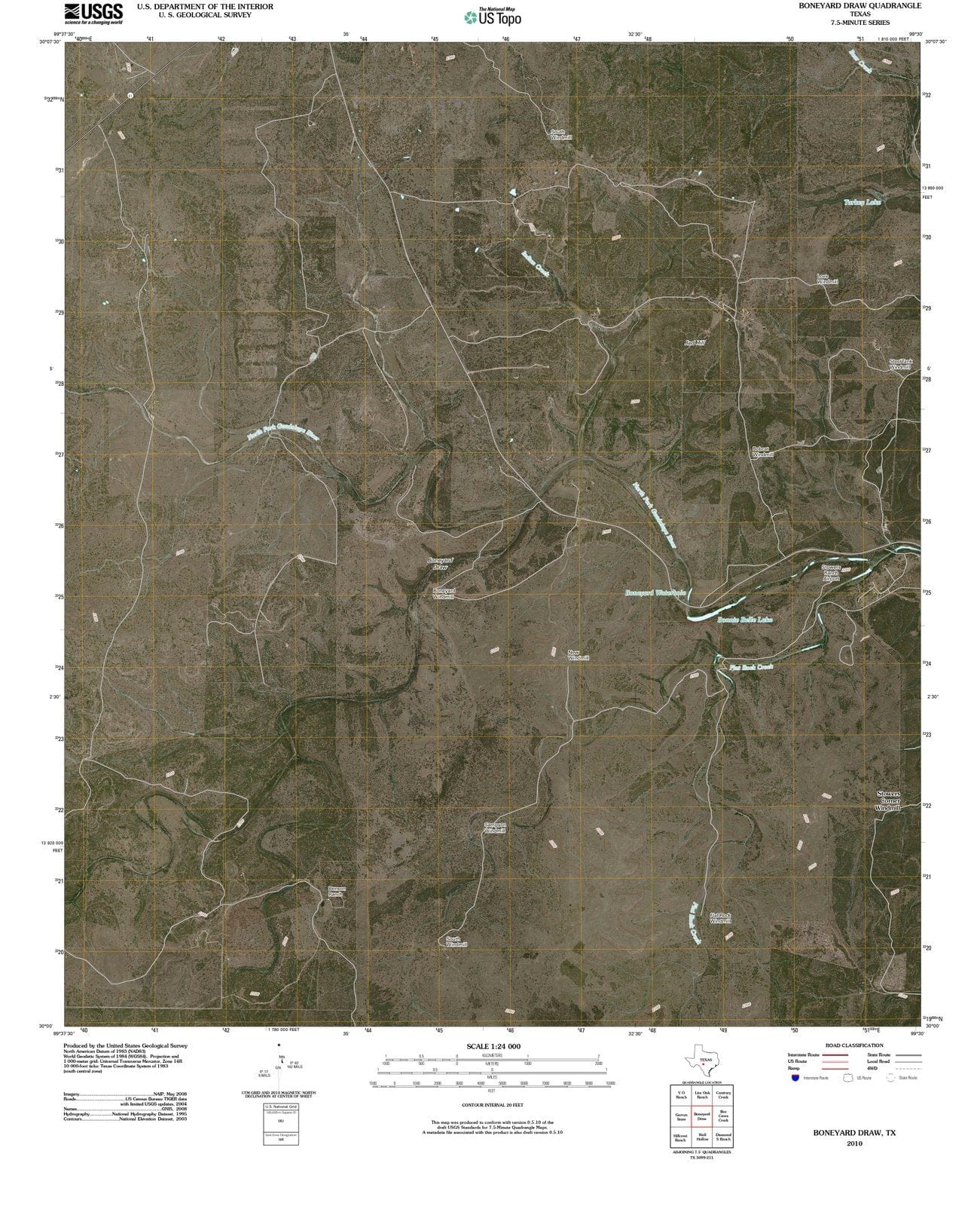 2010 Boneyardraw, TX - Texas - USGS Topographic Map