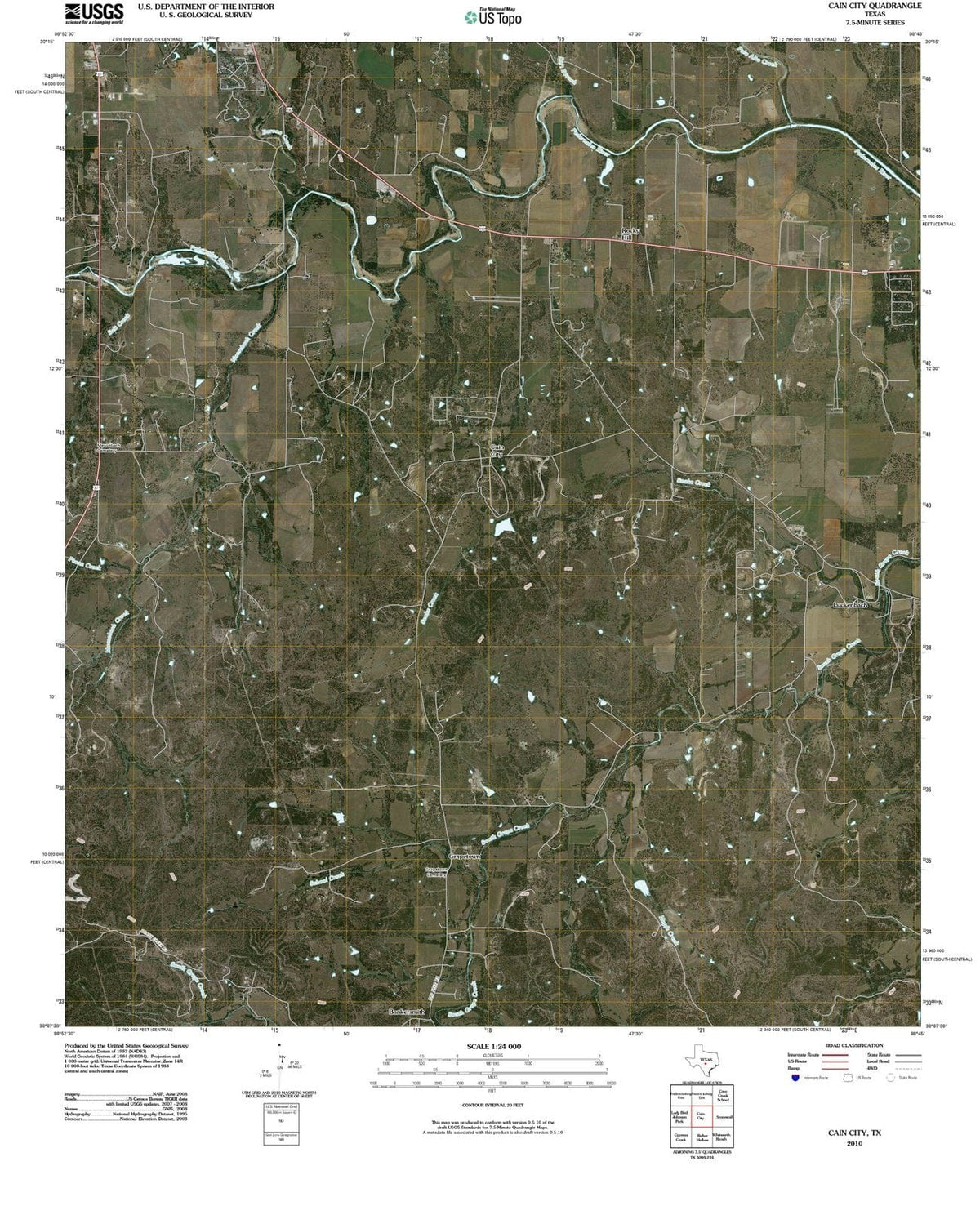 2010 Cain City, TX - Texas - USGS Topographic Map