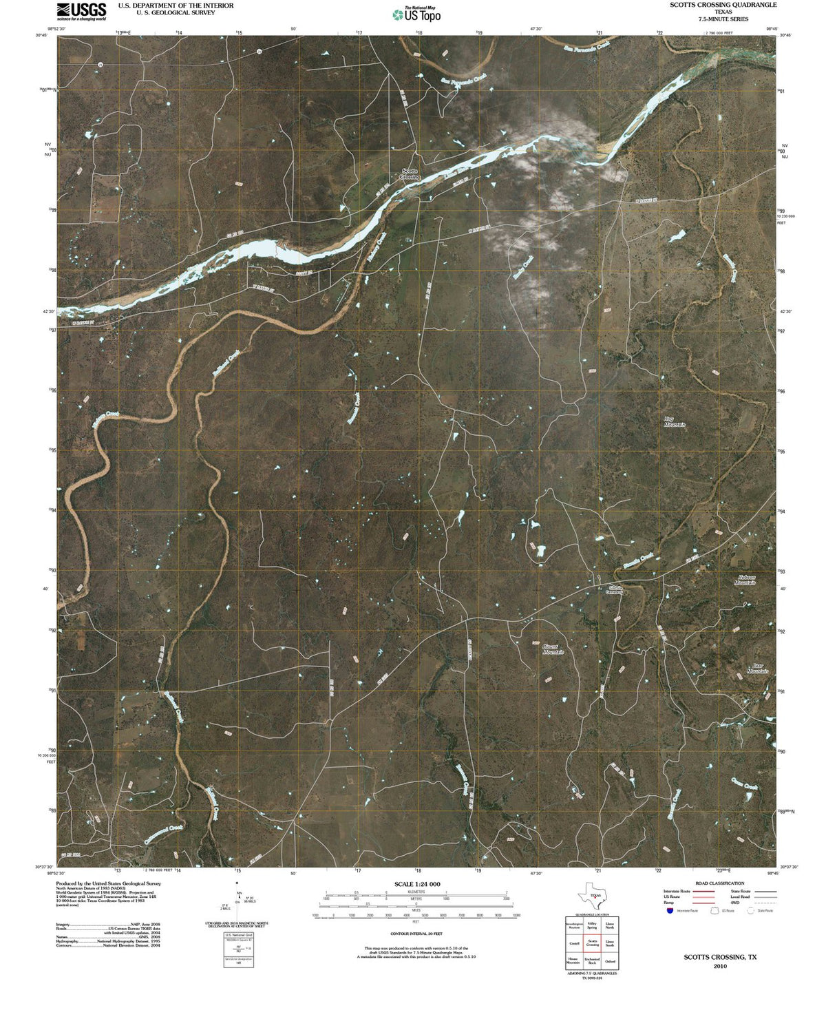 2010 Scotts Crossing, TX - Texas - USGS Topographic Map