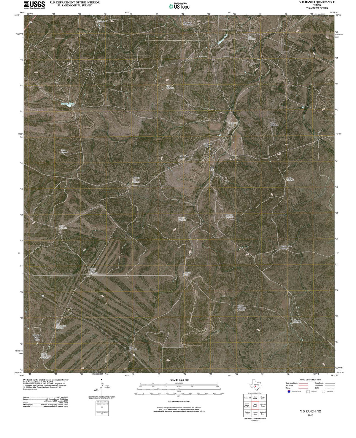 2010 Y O Ranch, TX - Texas - USGS Topographic Map