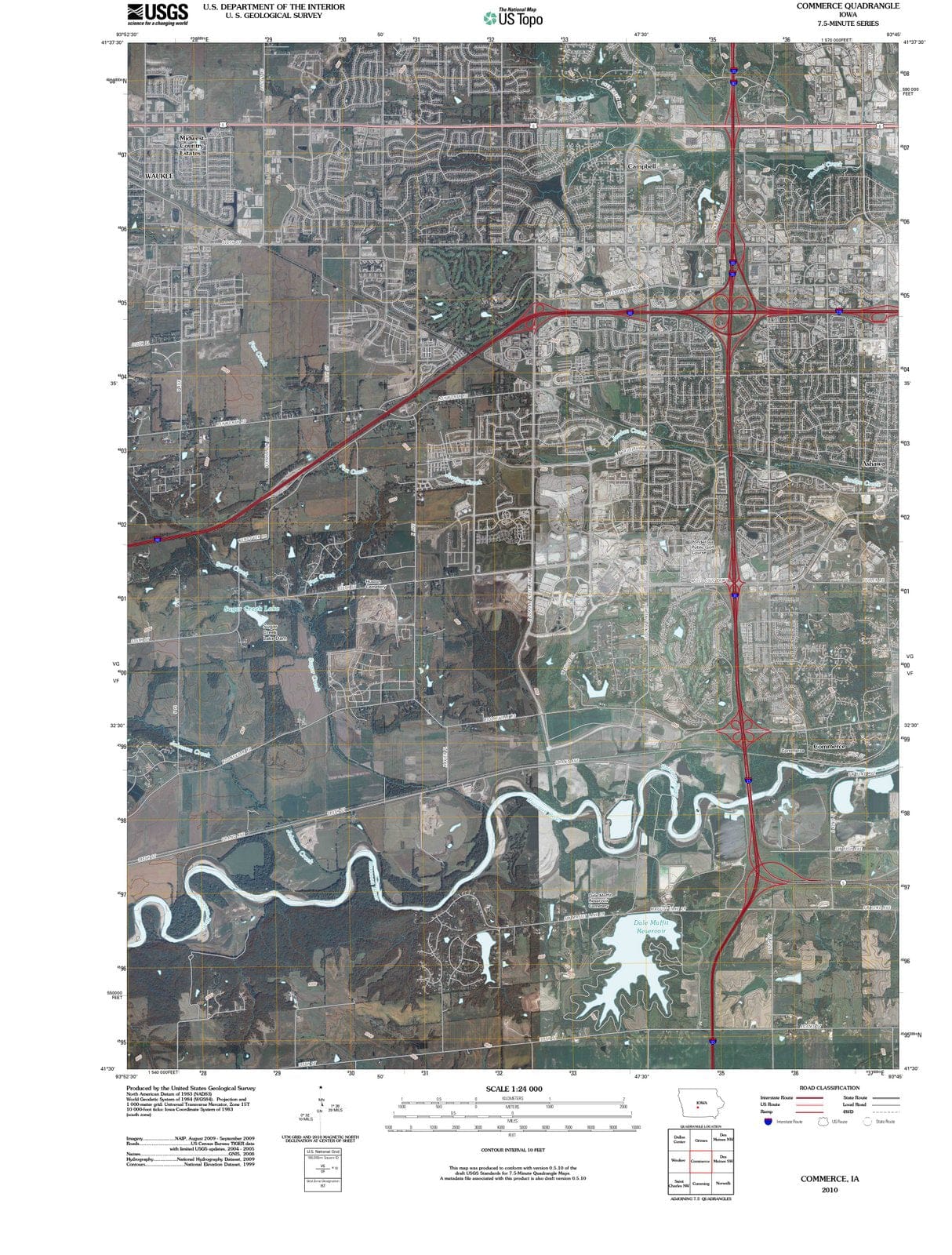 2010 Commerce, IA - Iowa - USGS Topographic Map