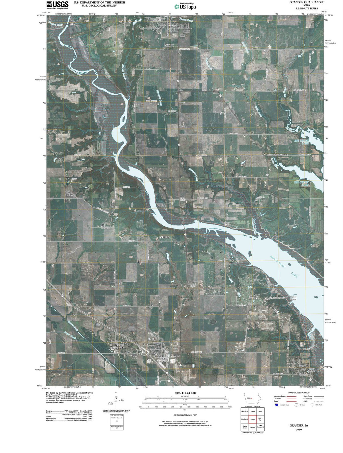 2010 Granger, IA - Iowa - USGS Topographic Map
